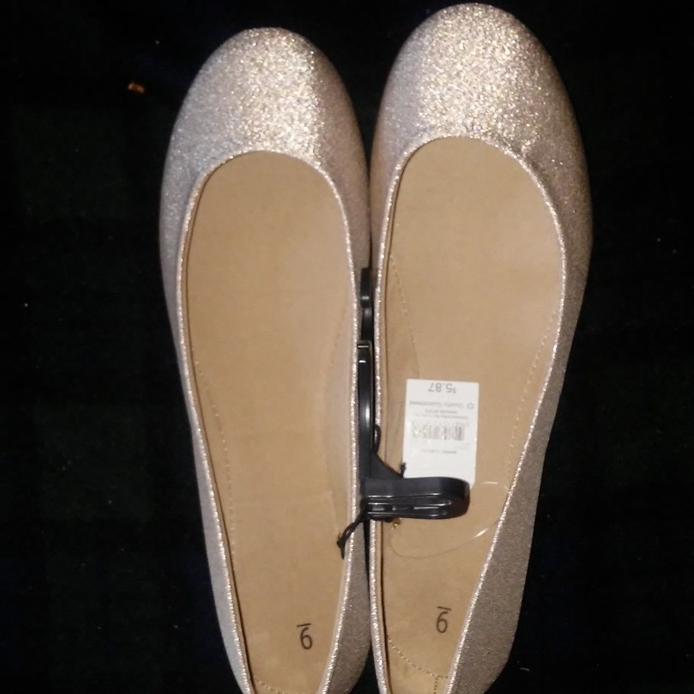 Champagne Sparkly Flats